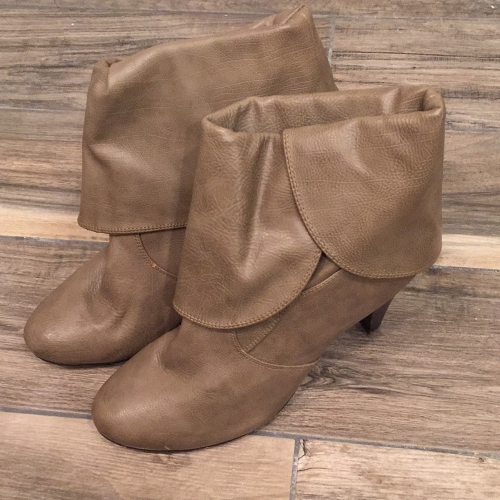 Tan Heeled Booties 